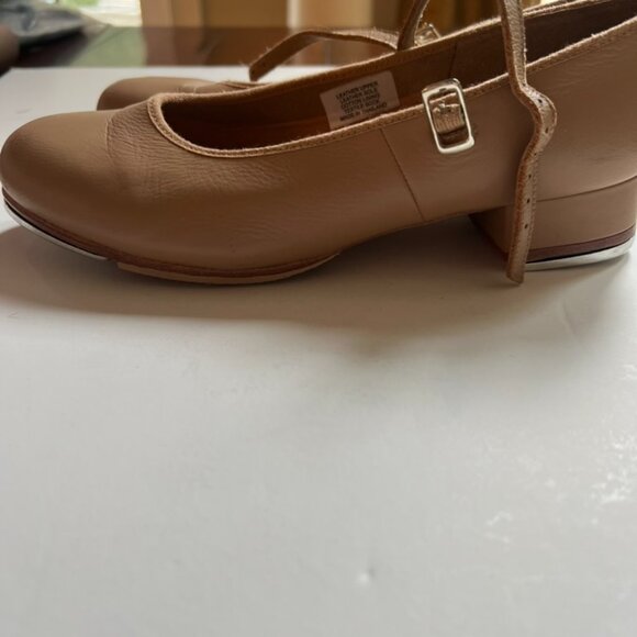 Bloch Ladies Tap- On Tan Leather MaryJane Tap soes size 71/2 - Picture 3 of 12